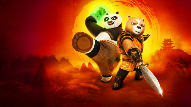 Обои картинки фото kung fu panda,  the dragon knight , сериал 2022 – , мультфильмы,  the dragon knight, кунг, фу, панда, рыцарь, дракона, постер, мультфильм, персонаж