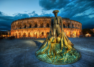 Картинка n& 238 mes france города памятники скульптуры арт объекты колизей тореадор