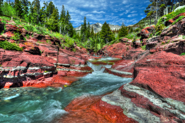 Обои картинки фото природа, реки, озера, деревья, река, горы