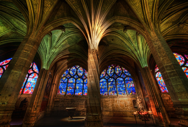 Обои картинки фото интерьер, убранство, роспись, храма, france, paris