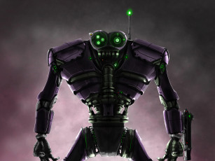 Картинка фэнтези роботы киборги механизмы ромашка антенна