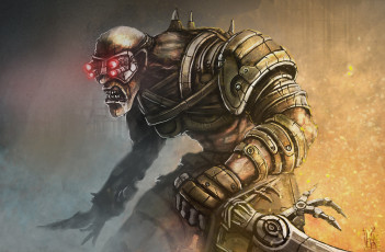 Картинка фэнтези роботы киборги механизмы доспехи оружие