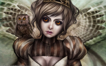 Картинка gracjana zielinska фэнтези девушки девушка сова совёнок крылья