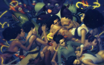 Картинка paul davey фэнтези люди мурены рыбы