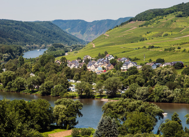 Обои картинки фото германия, зенхайм, города, пейзажи, пейзаж, дома, река