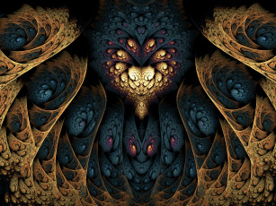 Картинка 3д+графика фракталы+ fractal цвета фон узор