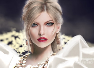 Картинка 3д+графика портрет+ portraits блондинка