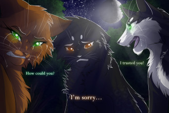 Картинка рисованные животные +сказочные +мифические трое разговор звери