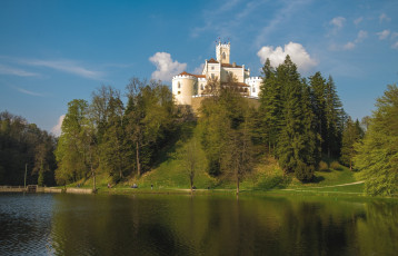 Картинка замок+тракоскан+ хорватия города -+дворцы +замки +крепости река замок