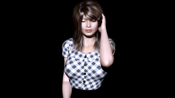 Картинка 3д+графика люди+ people девушка взгляд