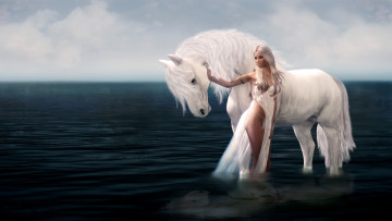 Картинка 3д+графика люди+ people конь