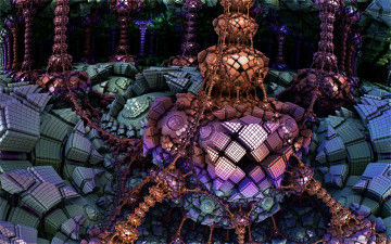 Картинка 3д+графика фракталы+ fractal цвета фон узор