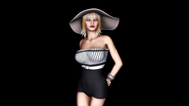 Обои картинки фото hudson, 3д графика, люди , people, взгляд, девушка