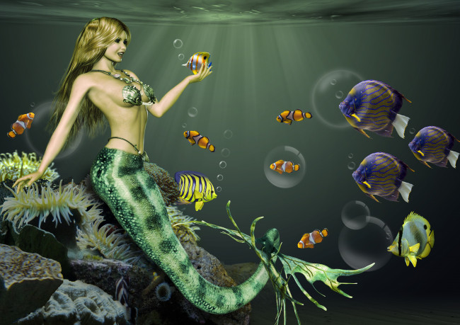 Обои картинки фото 3д графика, существа , creatures, русалка