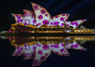 Картинка города сингапур+ сингапур ночь огни иллюминация подсветка отражение город узор вода