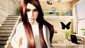 Картинка 3д+графика люди+ people фон взгляд девушка