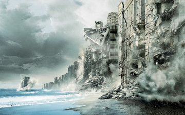 Картинка кино+фильмы inception город разрушения море начало