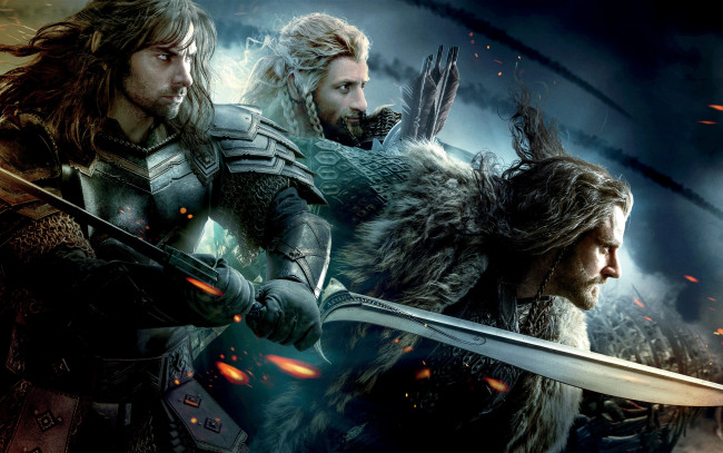 Обои картинки фото кино фильмы, the hobbit,  the battle of the five armies, хоббит, гномы, война, клинки, доспехи