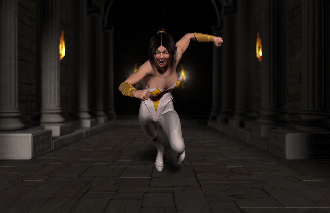 Обои картинки фото 3д графика, люди , people, буйство, раздраженность, фон, взгляд, девушка