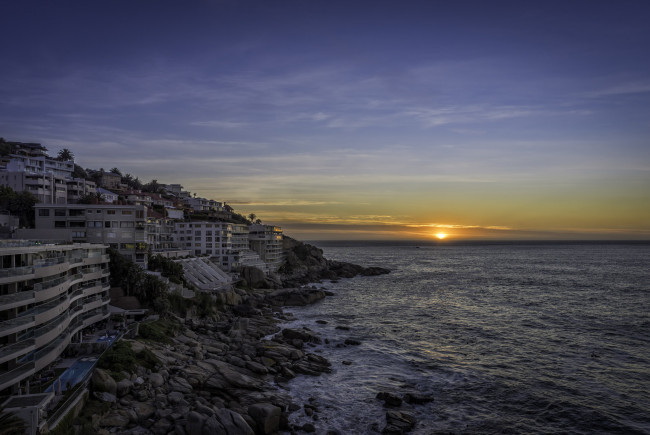 Обои картинки фото cape town, города, кейптаун , юар, закат, океан