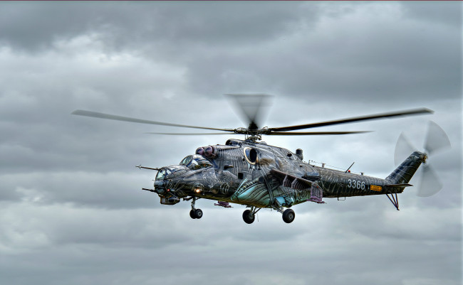 Обои картинки фото mi-35, 24v, авиация, вертолёты, вертушка