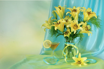 Картинка цветы лилии +лилейники флора кувшин лето красота