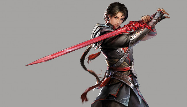 Обои картинки фото фэнтези, люди, фентези, воин, парень, арт, меч