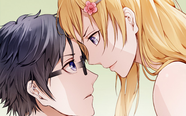Обои картинки фото аниме, shigatsu wa kimi no uso, двое, пара