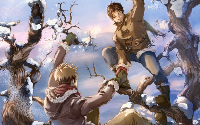 Обои картинки фото аниме, shingeki no kyojin, парни