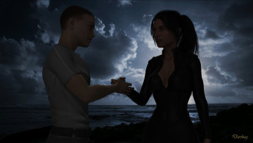 Картинка 3д+графика романтика+ romantics фон взгляд девушка