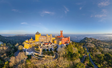 Картинка дворец+пена +синтра +португалия города -+дворцы +замки +крепости замок горы небо панорама