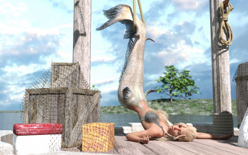 Картинка 3д+графика существа+ creatures фон взгляд девушка