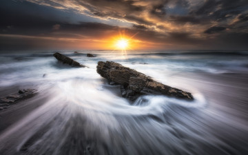 Картинка природа побережье море закат берег