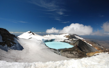 Картинка природа реки озера облака снег озеро горы новая зеландия