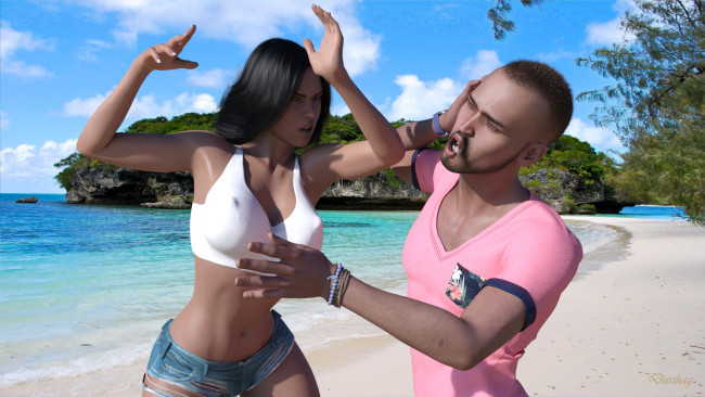 Обои картинки фото 3д графика, люди , people, фон, взгляд, девушки