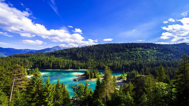 Обои картинки фото природа, реки, озера, лес, островок, озеро