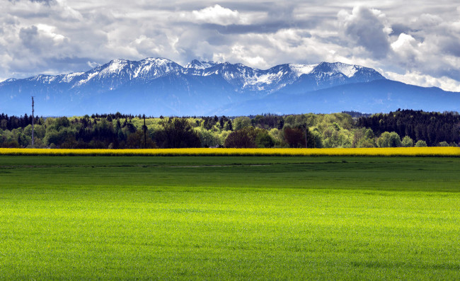 Обои картинки фото природа, поля, поле, горы