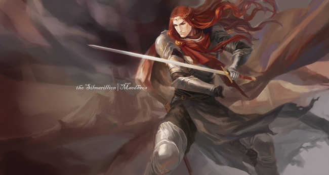 Обои картинки фото фэнтези, эльфы, воин, эльф, плащ, меч