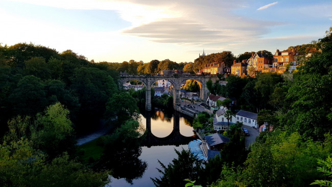 Обои картинки фото knaresborough viaduct,  united kingdom, города, - мосты, река, мост