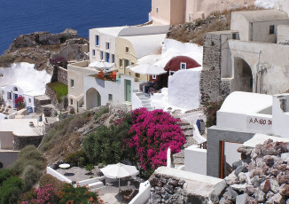 Картинка города санторини+ греция дома