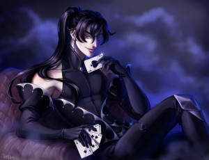 Картинка аниме unknown +другое+ парень карты кресло