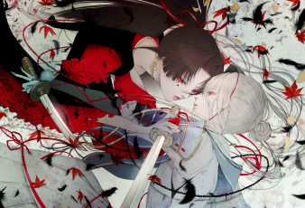 Картинка аниме touken+ranbu танец мечей