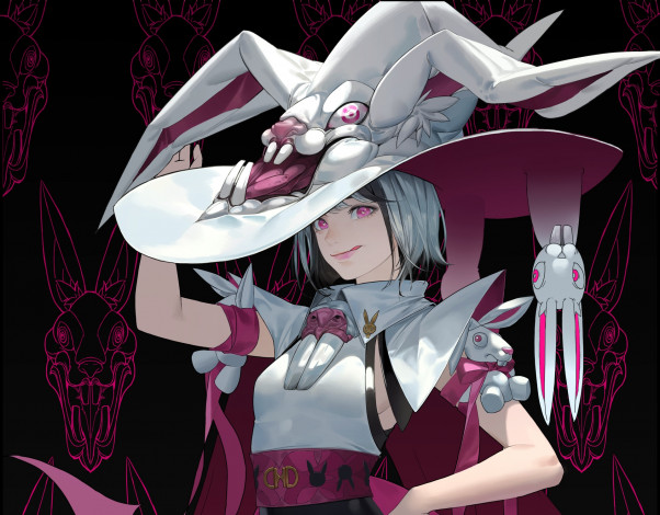 Обои картинки фото аниме, магия,  колдовство,  halloween, девушка