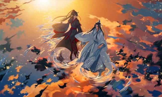 Обои картинки фото аниме, mo dao zu shi, лань, ванцзы, вэй, усянь, вода