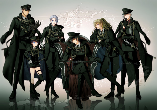 Обои картинки фото аниме, touken ranbu, танец, мечей