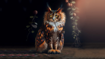 Картинка фэнтези существа нейросети графика нейроарт ai art нейронные сети рисунки нейро искусство совокот