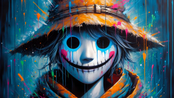 обоя фэнтези, нежить, существо, шляпа, улыбка, краски