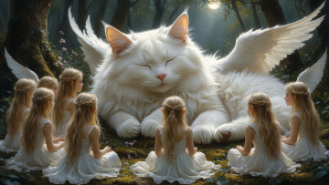 Картинка фэнтези существа нейросети графика нейроарт ai art нейронные сети рисунки нейро искусство нейрографика graphics neuroart neural networks drawings neuro neurography сказочная кошка