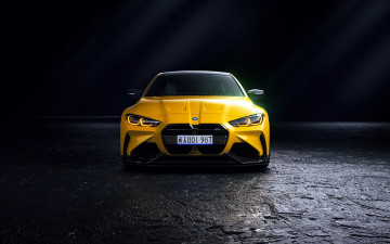 Картинка bmw+m4 автомобили bmw желтый