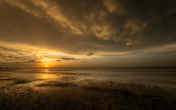 обоя природа, восходы, закаты, закат, облака, море, берег